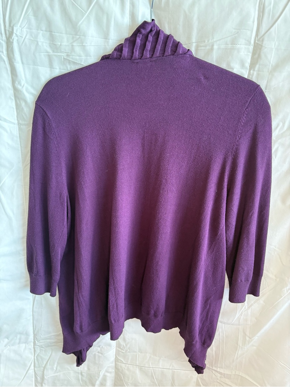 Danier Purple Ruffled Open-Front Cardigan - Picture 2 of 10